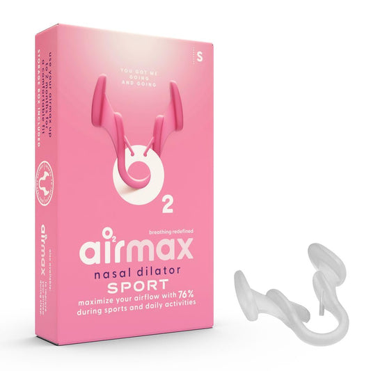 AIRMAX Sport Nasal Dilators - Enhanced 76% Airflow - Athlete's Breathing Aid - Small Transparent